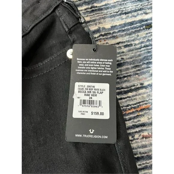 True Religion NWT Becca Mid Rise Bootcut Women Jeans size 24 - Picture 3 of 11